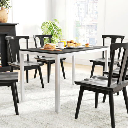 Outsunny Mesa De Comedor De Jardín Rectangular Con Estructura De Aluminio Negro_3