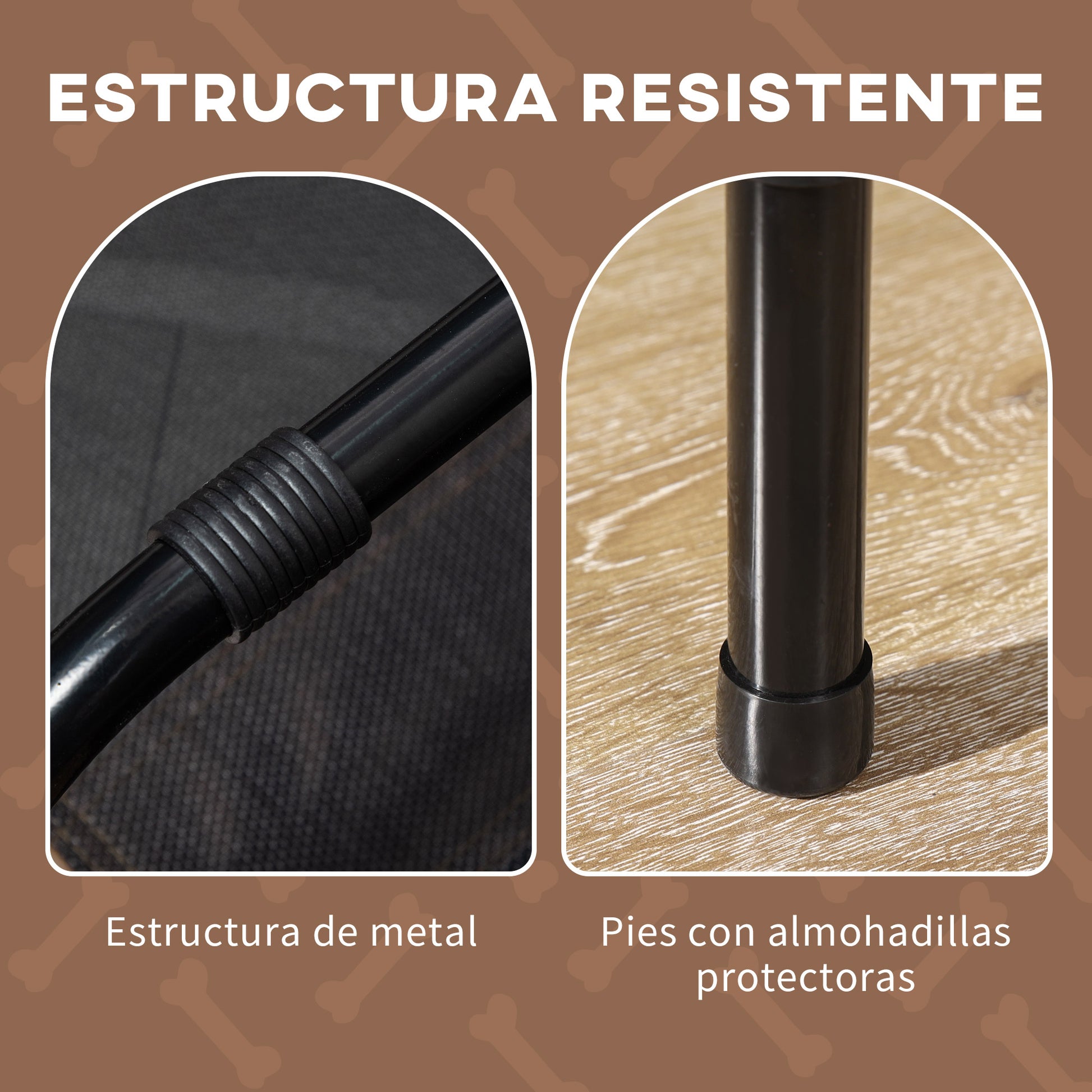 Pawhut Cama Elevada Para Mascotas Portátil Con Toldo Extraíble Exterior 92x76x90_3