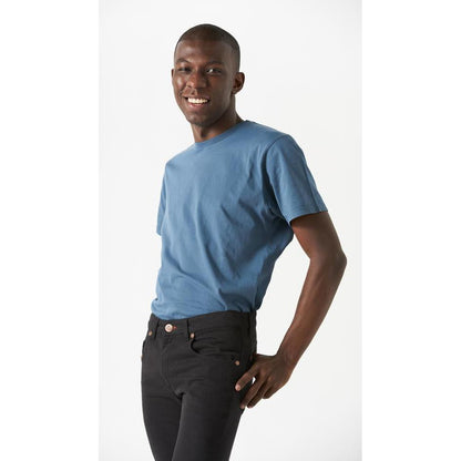 T-Shirt Masculina Azul de Algodão Orgânico Minimalismo