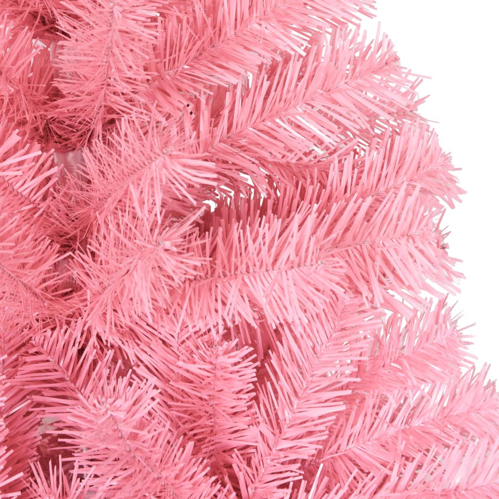 Vidaxl Árbol De Navidad Artificial Con Soporte Pvc Rosa 120 Cm_3