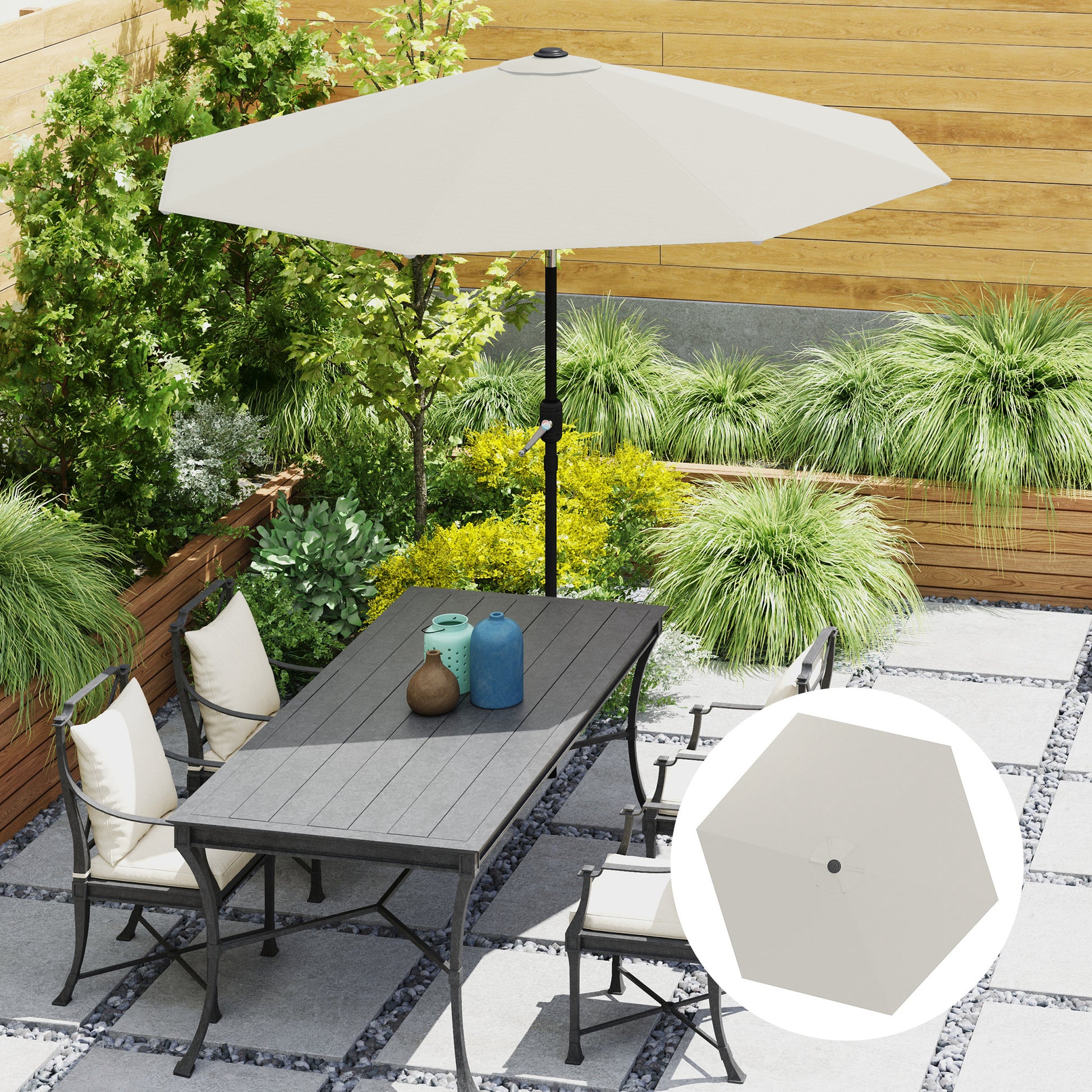 Outsunny Toldo De Recambio De Sombrilla De 3 M Con Ventilación Superior Crema_1
