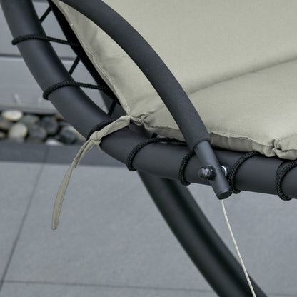 Outsunny Silla Colgante Con Soporte Toldo 190x110x190 Cm Gris_4