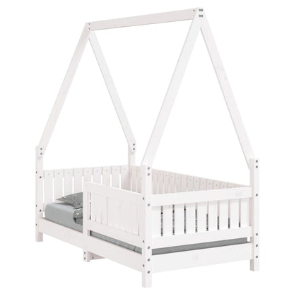 Estructura De Cama Para Niños Madera De Pino Blanco 70x140 Cm / Vetonek_0