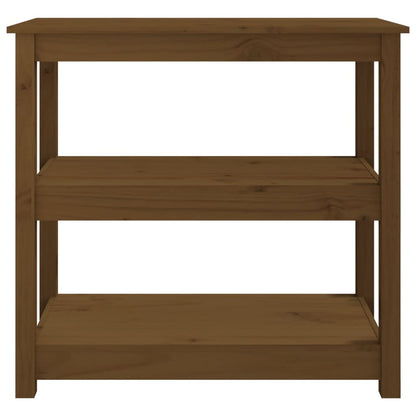 Mesa Consola De Madera Maciza De Pino Marrón Miel 80x40x74 Cm_3