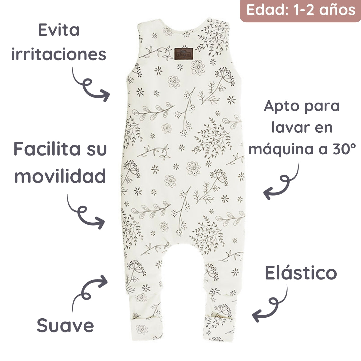 Saco De Dormir Con Pies Reversible T-s Jersey Algodón Black Dots_3