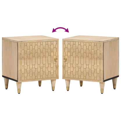 Mesita De Noche De Madera Maciza De Mango 40x33x46 Cm_4