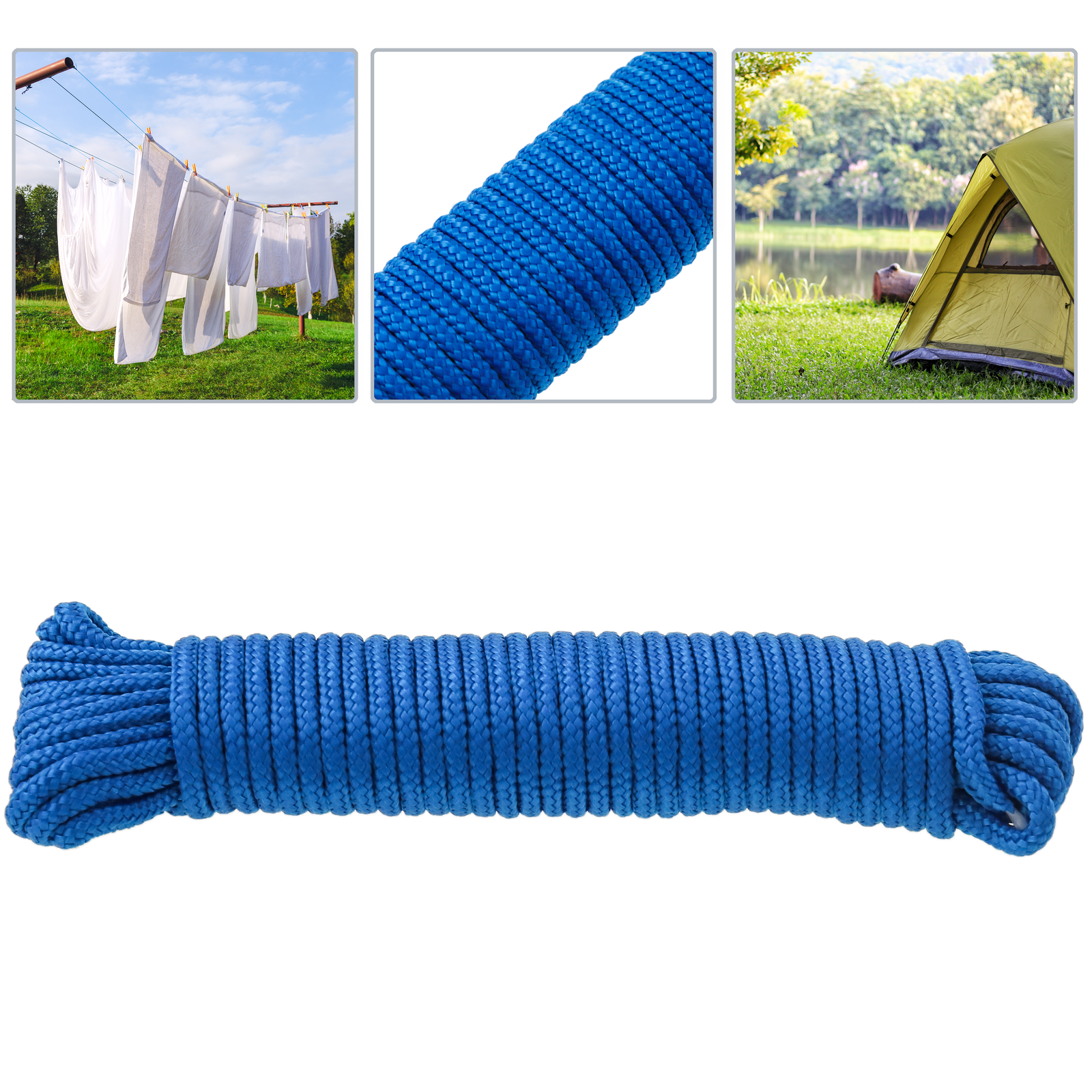 Cuerda Trenzada Multifilamento Pp 20 M X 6 Mm Azul_1