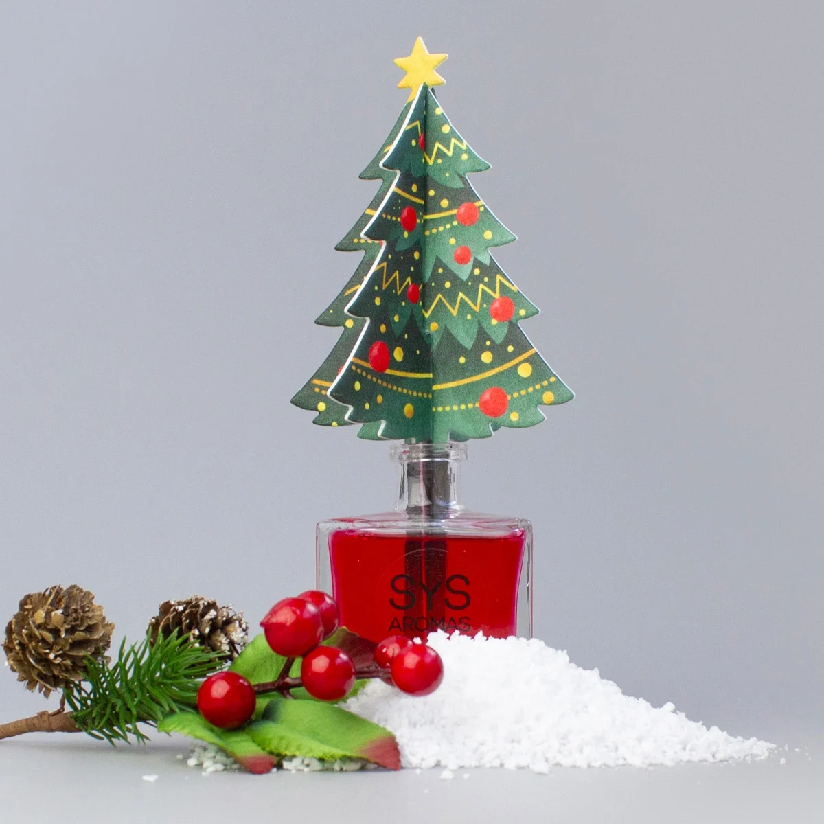 Difusor de Varillas Árbol Navidad Frutos Rojos 90 ml | Aroma Dulce y Frutal | Mikado Decorativo | Ambiente Navideño_3