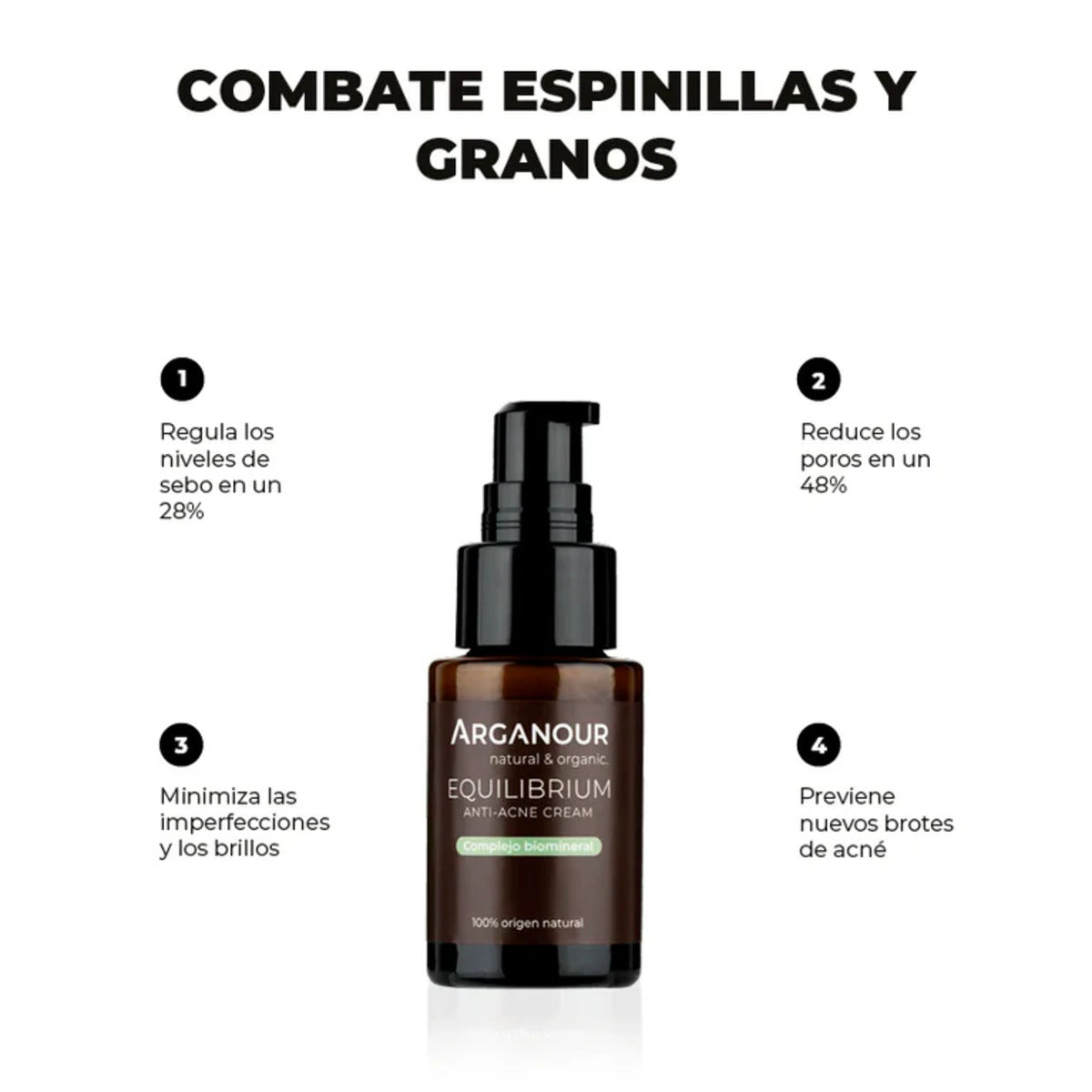 Creme anti-acne Equilibrium para pele oleosa 30ml Arganour