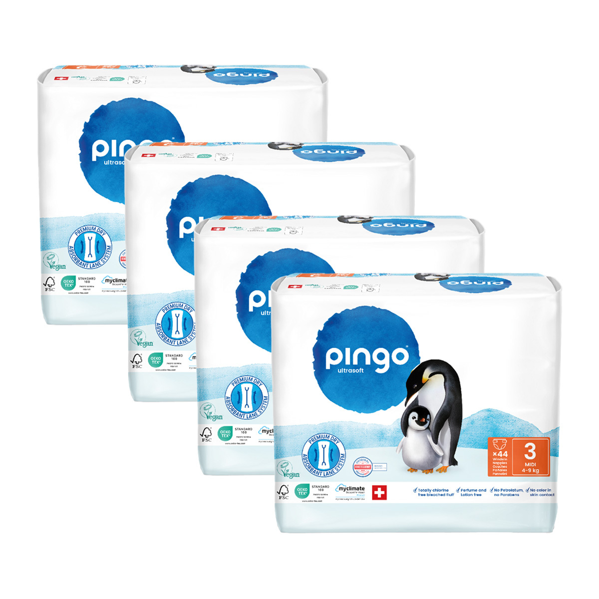 Pack poupança fraldas T3 (4-9kg) Pingo 176 unidades