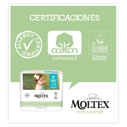 Fraldas Moltex Pure &amp; Nature T5 (13-18 kg), 44 unidades