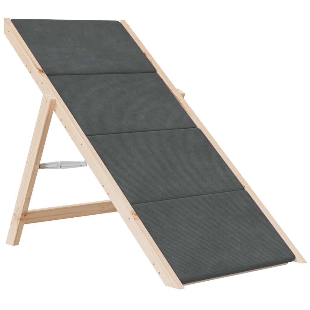 Escalera Para Perros Madera Maciza De Abeto Gris 105x47 Cm_3