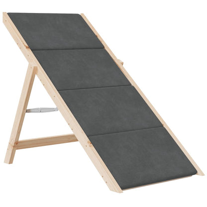 Escalera Para Perros Madera Maciza De Abeto Gris 105x47 Cm_3