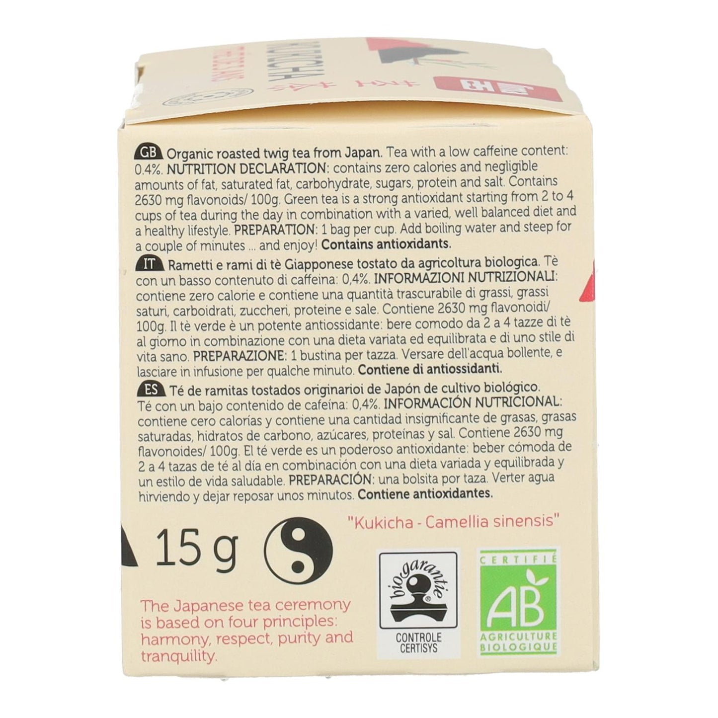 Chá Kukicha 3 anos ECO Lima 10 saquetas