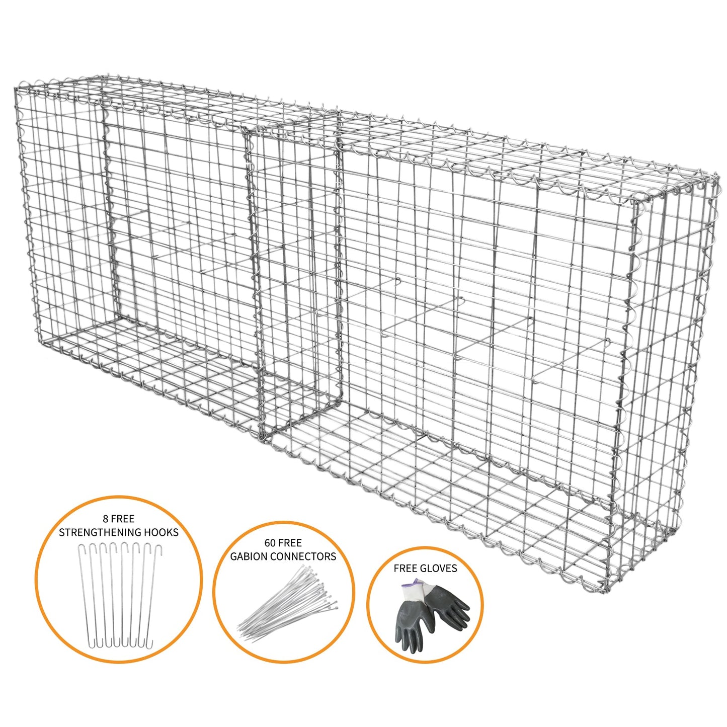 2 Cestas De Acero Galvanizado De Exterior Jaulas Para Decoración 100 X 80 X 30cm_1