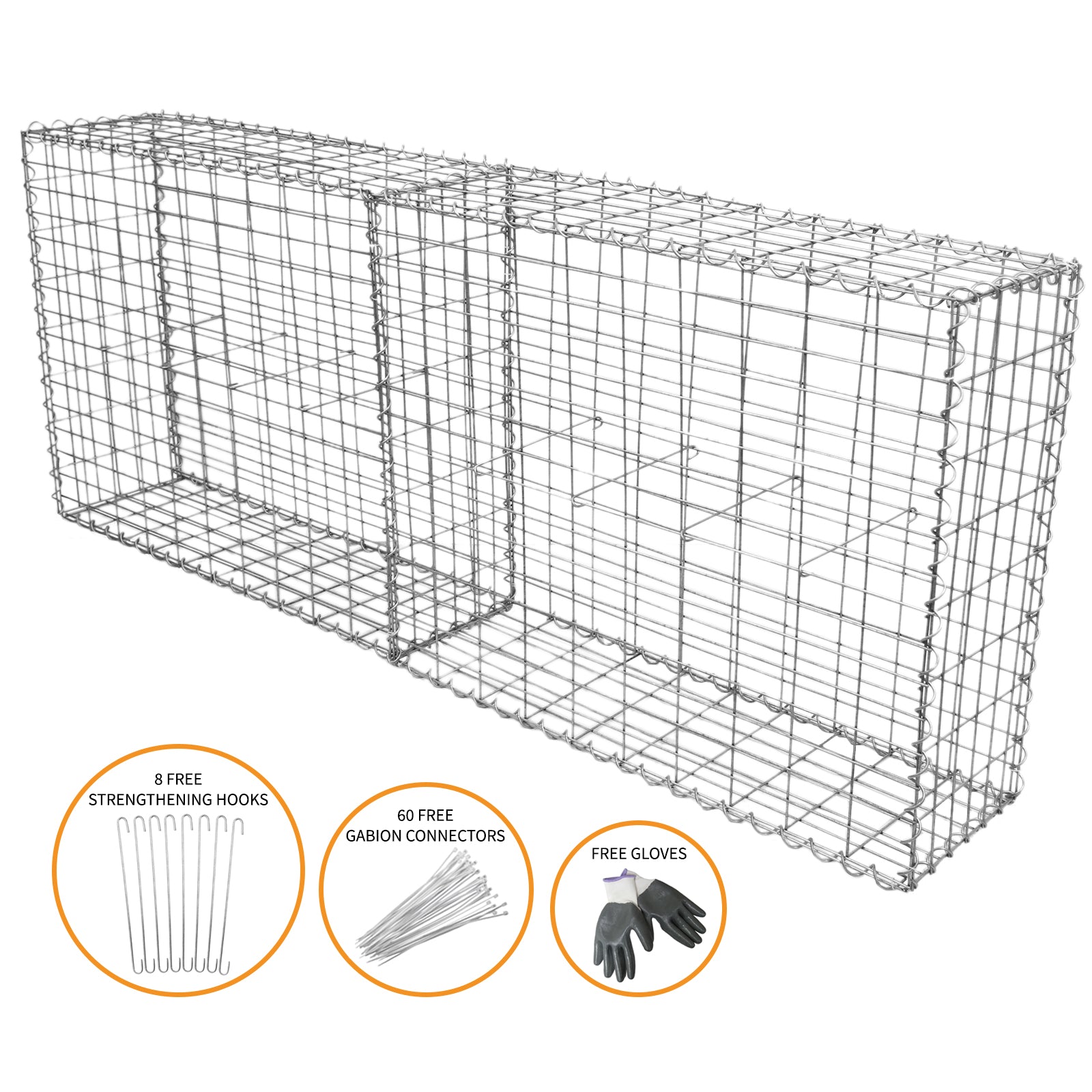 2 Cestas De Acero Galvanizado De Exterior Jaulas Para Decoración 100 X 80 X 30cm_1