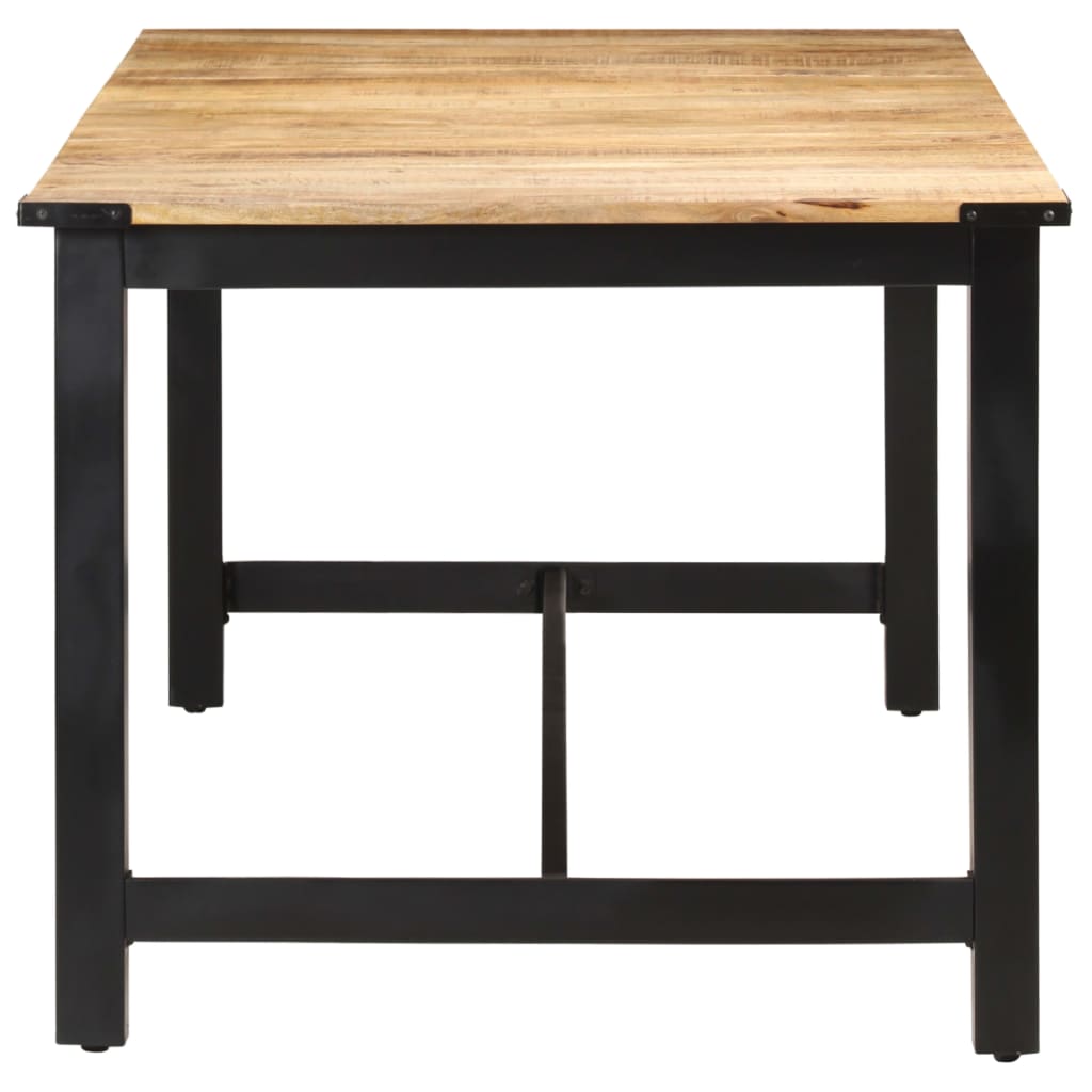 Mesa De Comedor De Madera Maciza De Mango Rugosa 180x90x76 Cm_1