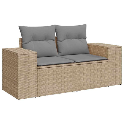 Set De Sofás De Jardín Con Cojines 9 Pzas Ratán Sintético Beige / Vetonek_2