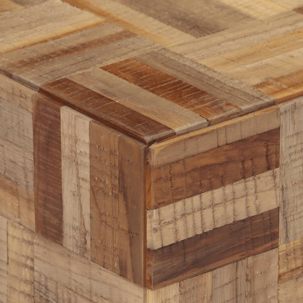 Mesa Auxiliar Teca Reciclada Maciza 40x40x45 Cm_3