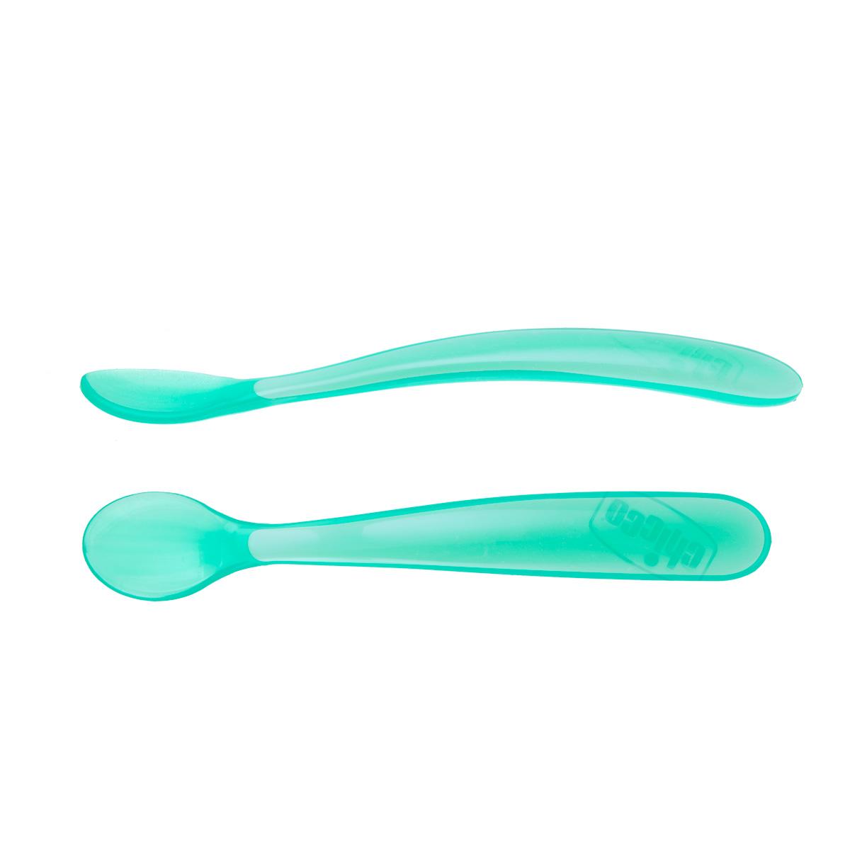 Colher de silicone Chicco 6m+ 2 unidades