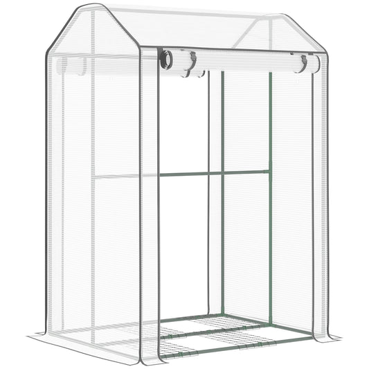 Outsunny Invernadero Jardín Con 2 Puertas Y 8 Ventilaciones Para Cultivo Plantas_0