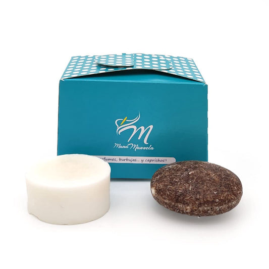 Pack Champú Sólido Con Manteca De Cacao + Acondicionador Sólido Con Espirulina - Para Cabello Fino, Seco Y Estropeado_0