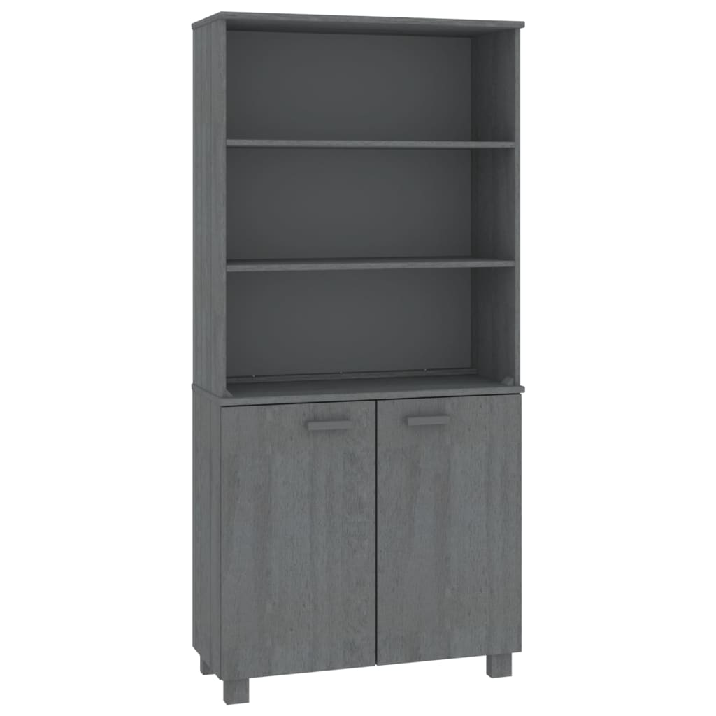 Aparador Hamar Madera De Pino Maciza Gris Oscuro_1