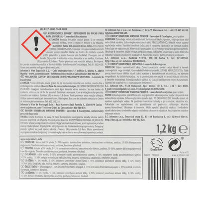 Embalagem de 2 Detergentes em Pó Universal 1,2 kg Ecover