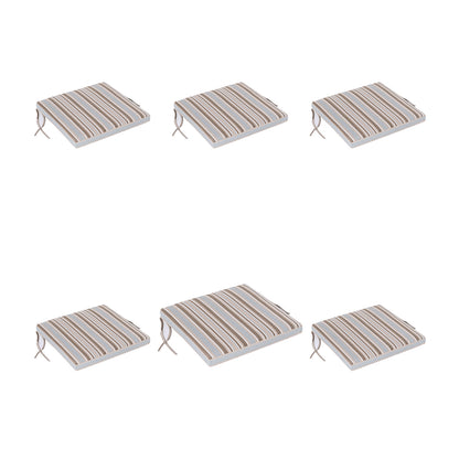 Pack 6 Cojines Para Sillas Y Sillones De Jardín Color Lux Estampado A Rayas, Tamaño 44x44x5 Cm, Repelente Al Agua, Desenfundable_0
