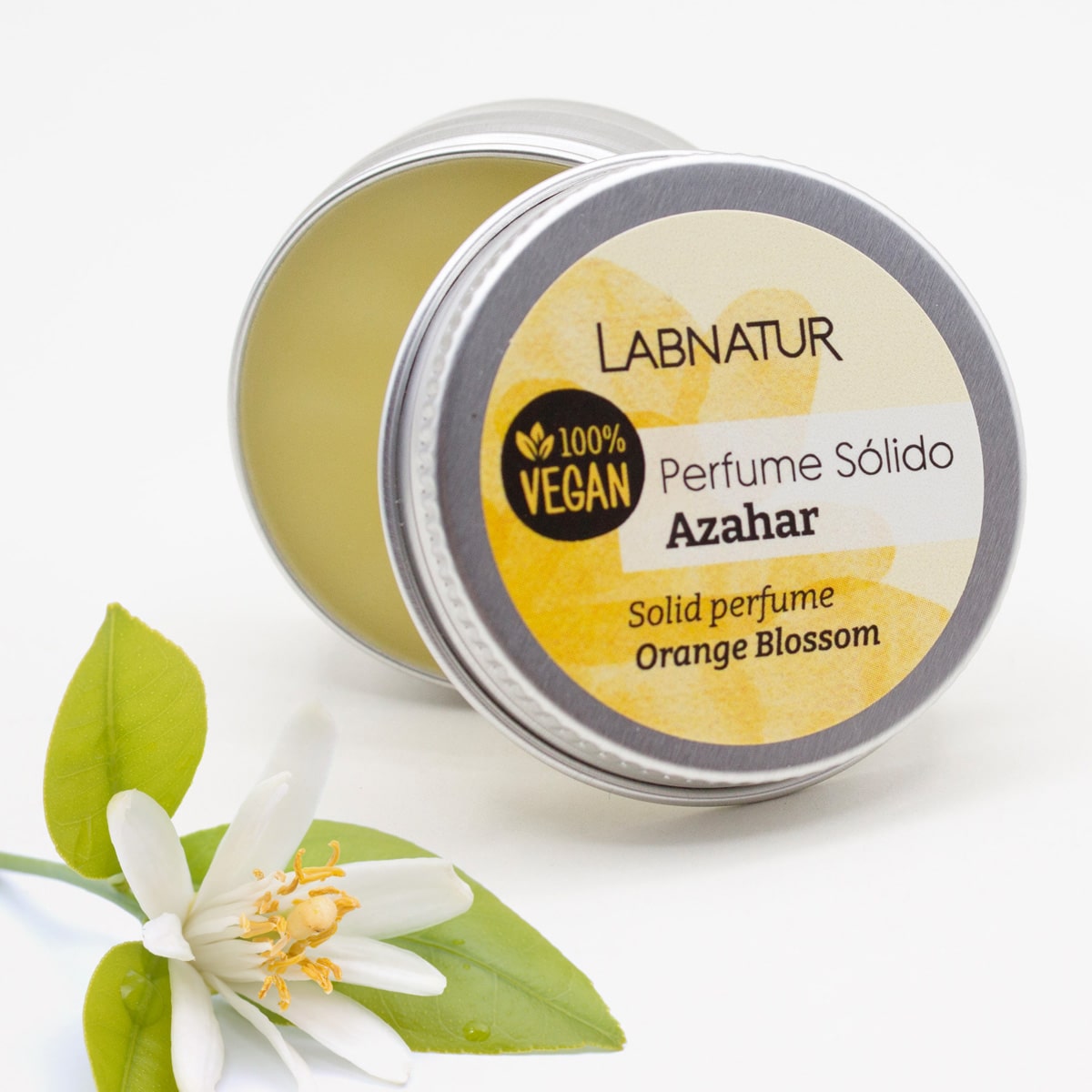 Perfume Sólido de Azahar Labnatur 15 ml | Aroma Floral, Fresco y Mediterráneo | Natural y Vegano_1