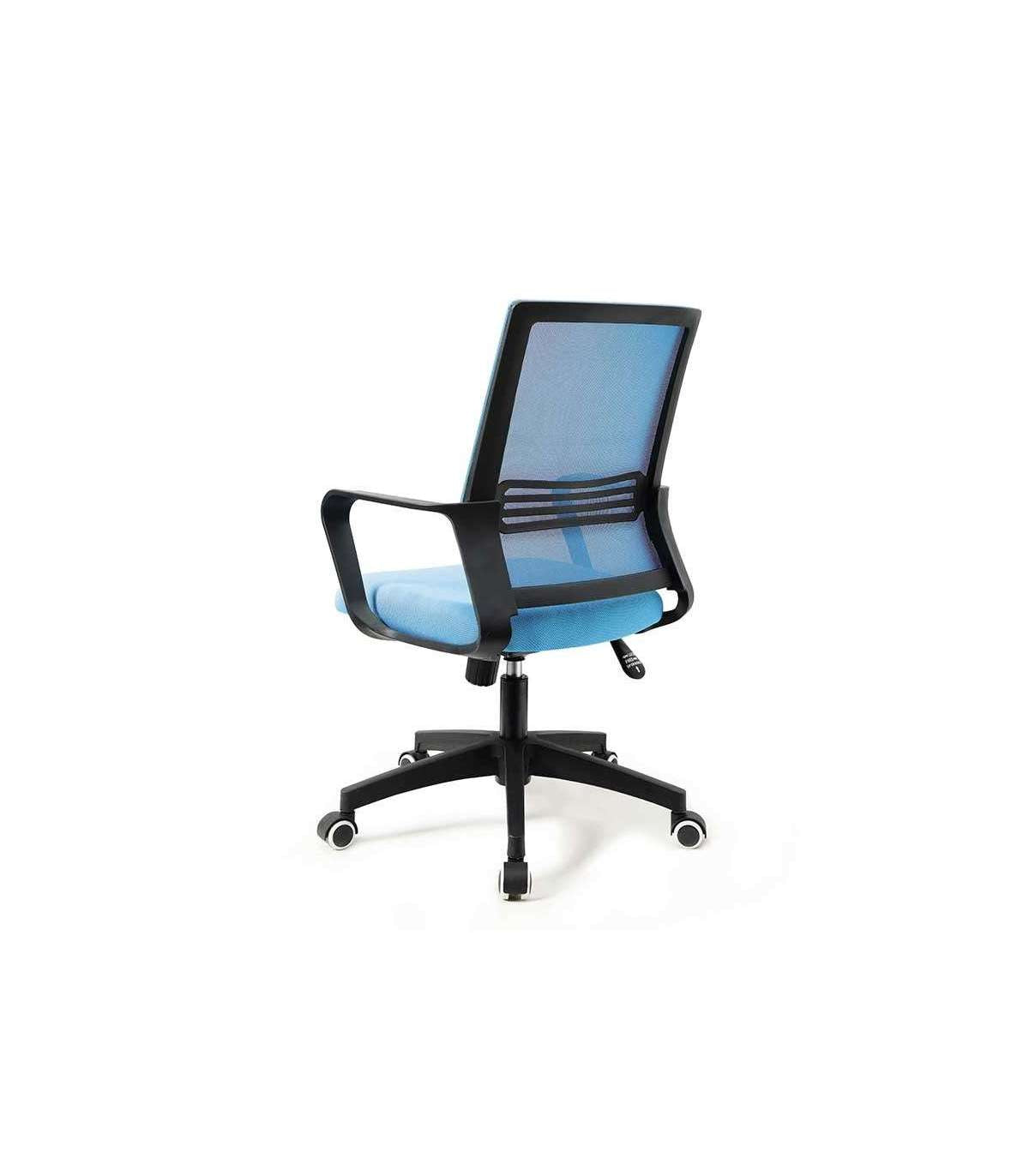 Silla Despacho De Diseño Moderno, Giratoria, Elevable, Acabado Azul, 113-123 Cm(alto)60 Cm(ancho)61 Cm(largo)_5