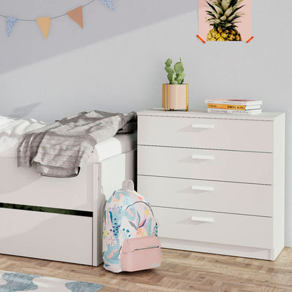 Cómoda Dormitorio, Cajonera 4 Cajones, Sinfonier 78x74x40 Cm (alto X Ancho X Profundo), Briebe, Nova, Blanco_1
