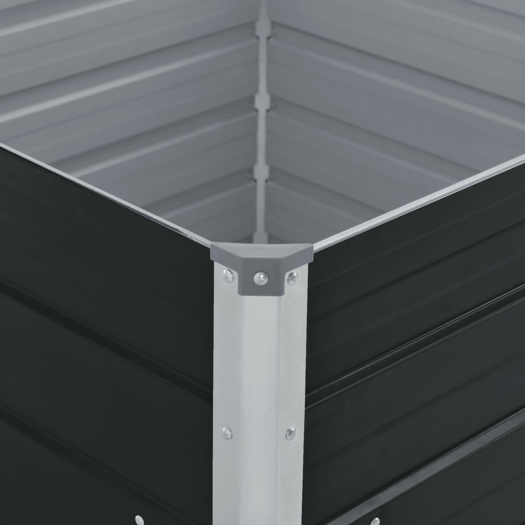 Jardinera Elevada De Acero Galvanizado Marrón 100x100x45 Cm_3