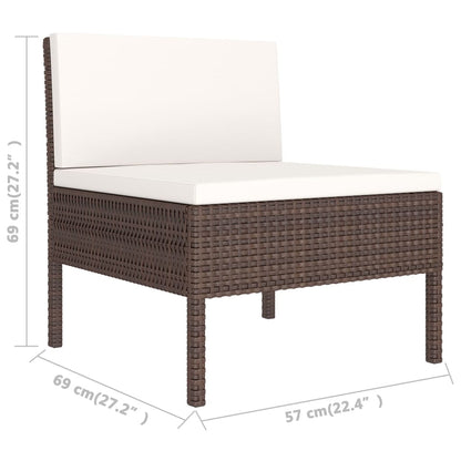 Vidaxl Set Muebles De Jardín 5 Pzas Y Cojines Ratán Sintético Marrón_2