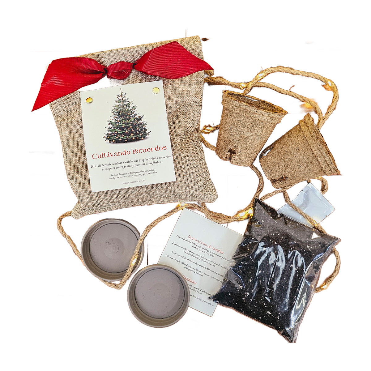 Kit de cultivo de pinheiros de Natal em juta Growing Memories, Garden Pocket
