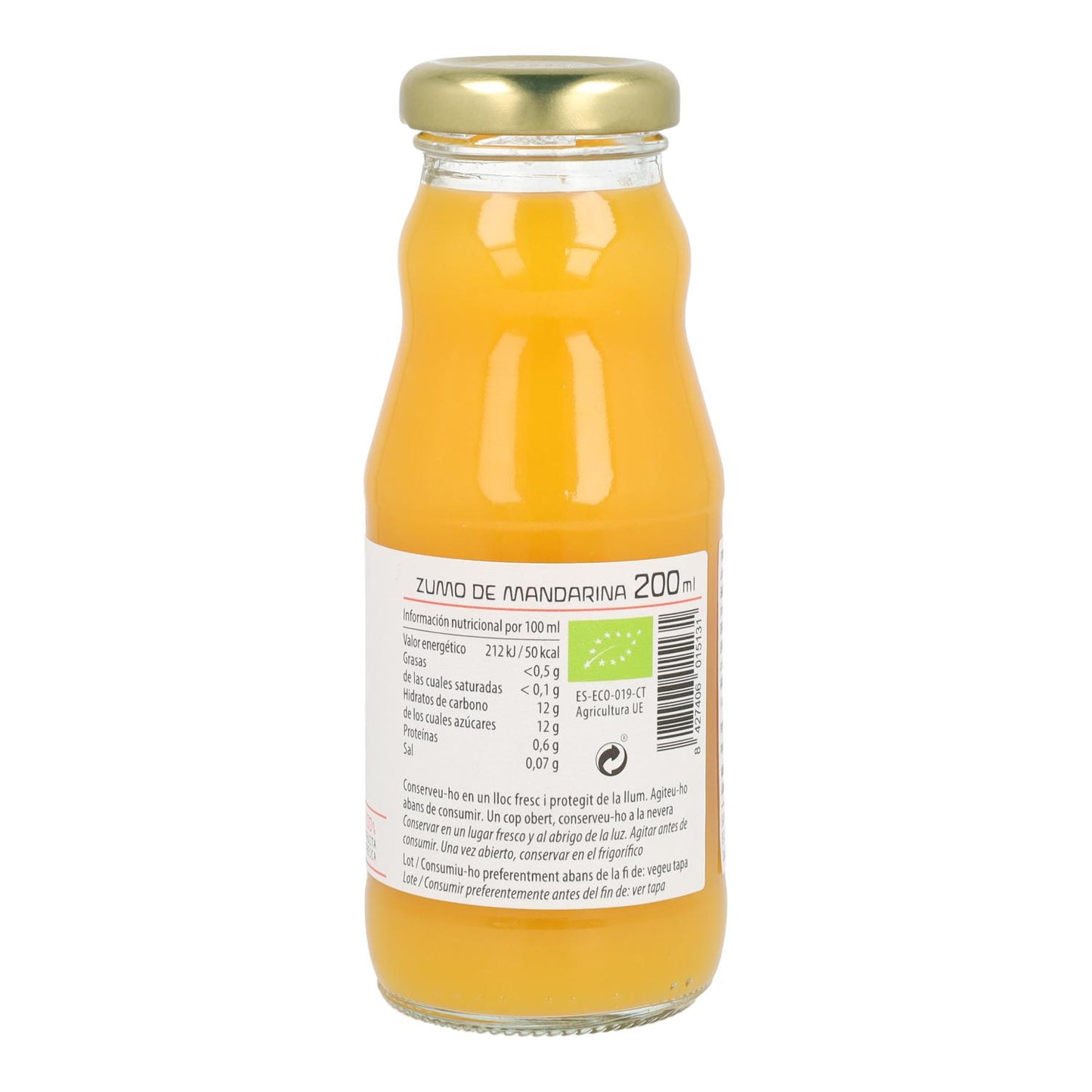 Sumo de tangerina orgânico Cal Valls 1L