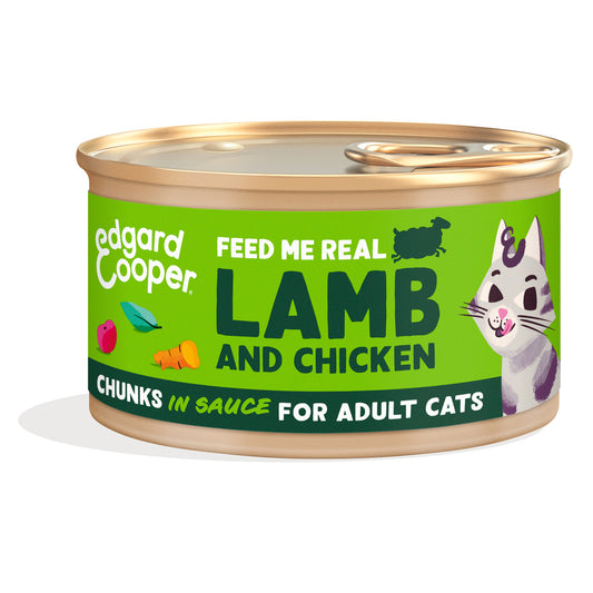 Edgard &amp; Cooper Ração Húmida para Gatos em Molho Pedaços de Cordeiro e Frango 85g
