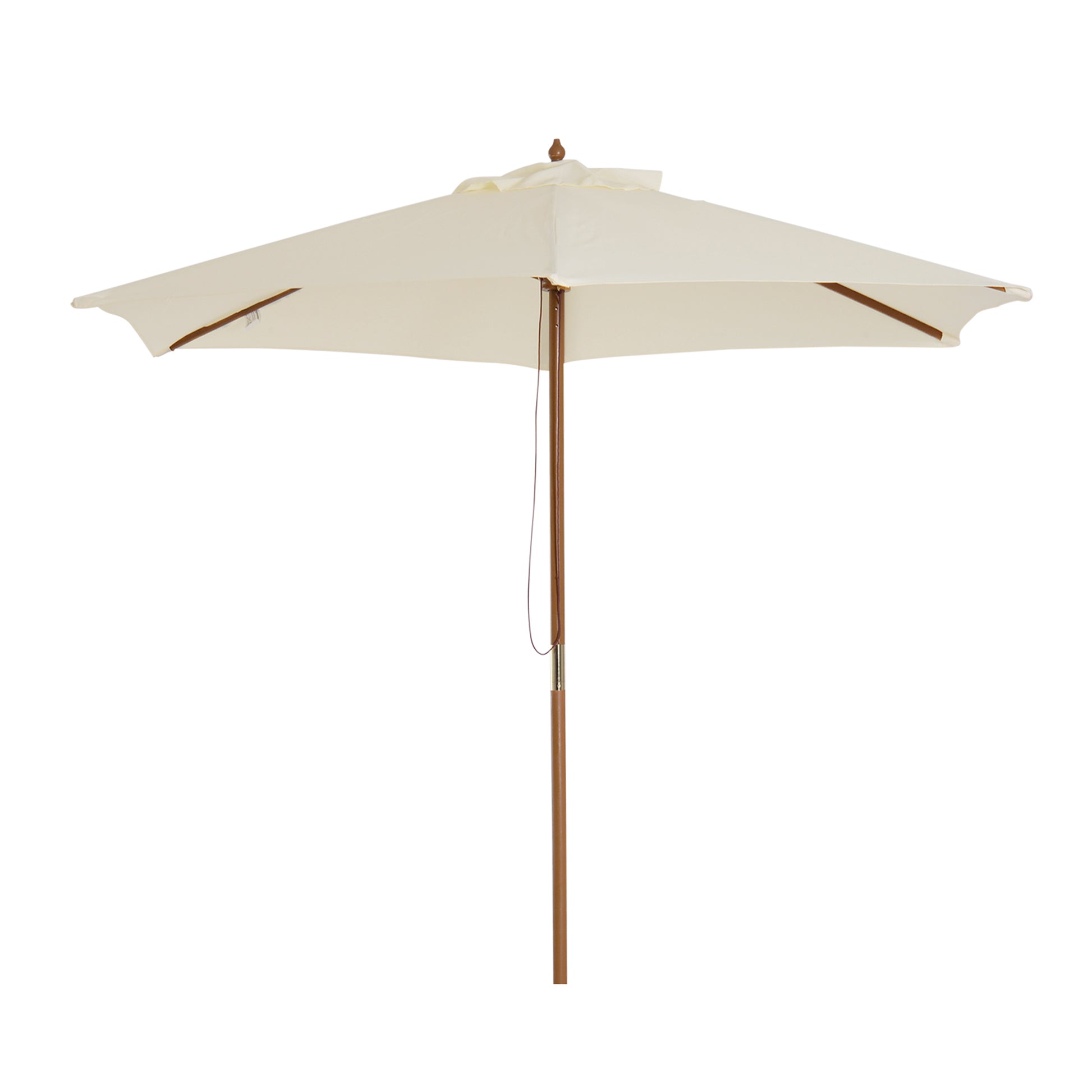 Outsunny Sombrilla De Jardín Ø250x230 Cm Con Poste Desmontable Crema_0