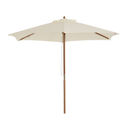 Outsunny Sombrilla De Jardín Ø250x230 Cm Con Poste Desmontable Crema_0