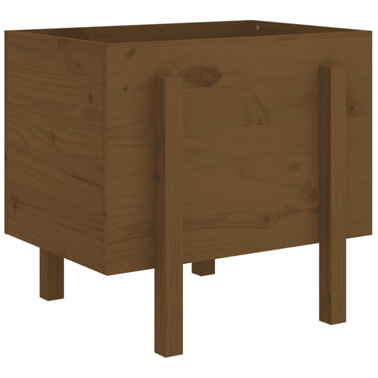 Jardinera De Madera Maciza De Pino Marrón Miel 62x50x57 Cm_0