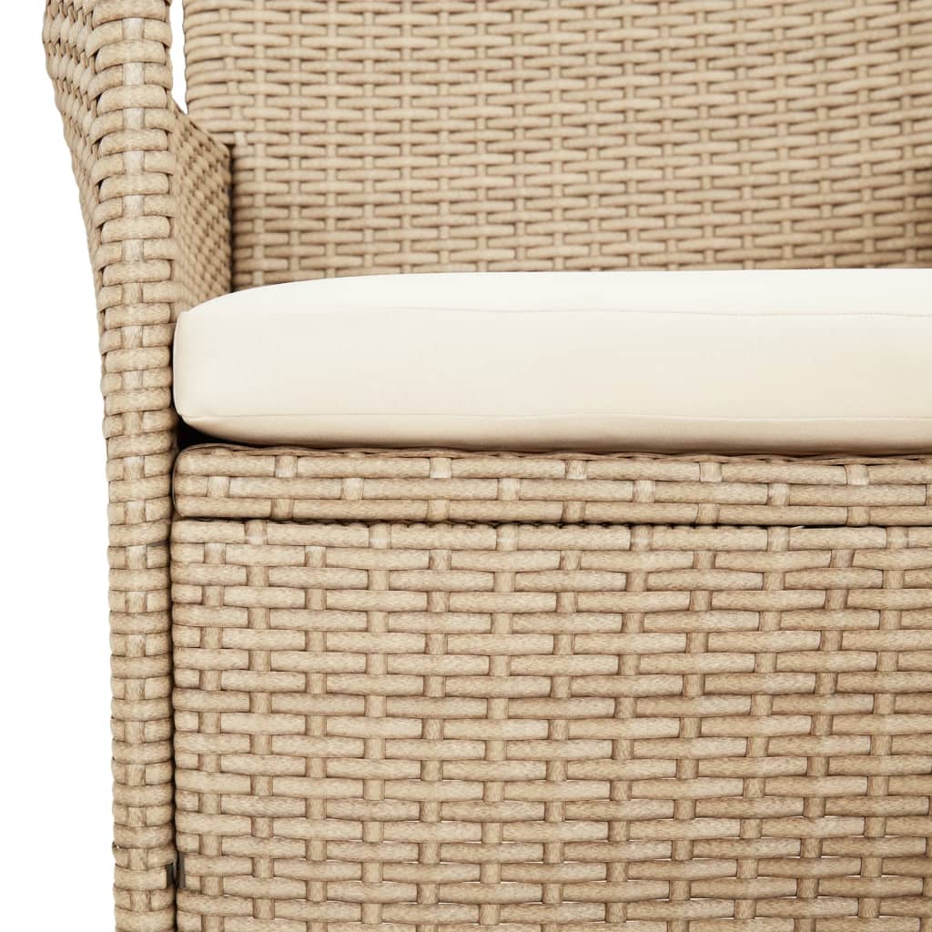 Vidaxl Set Comedor De Jardín 11 Pzas Con Cojines Ratán Sintético Beige_4