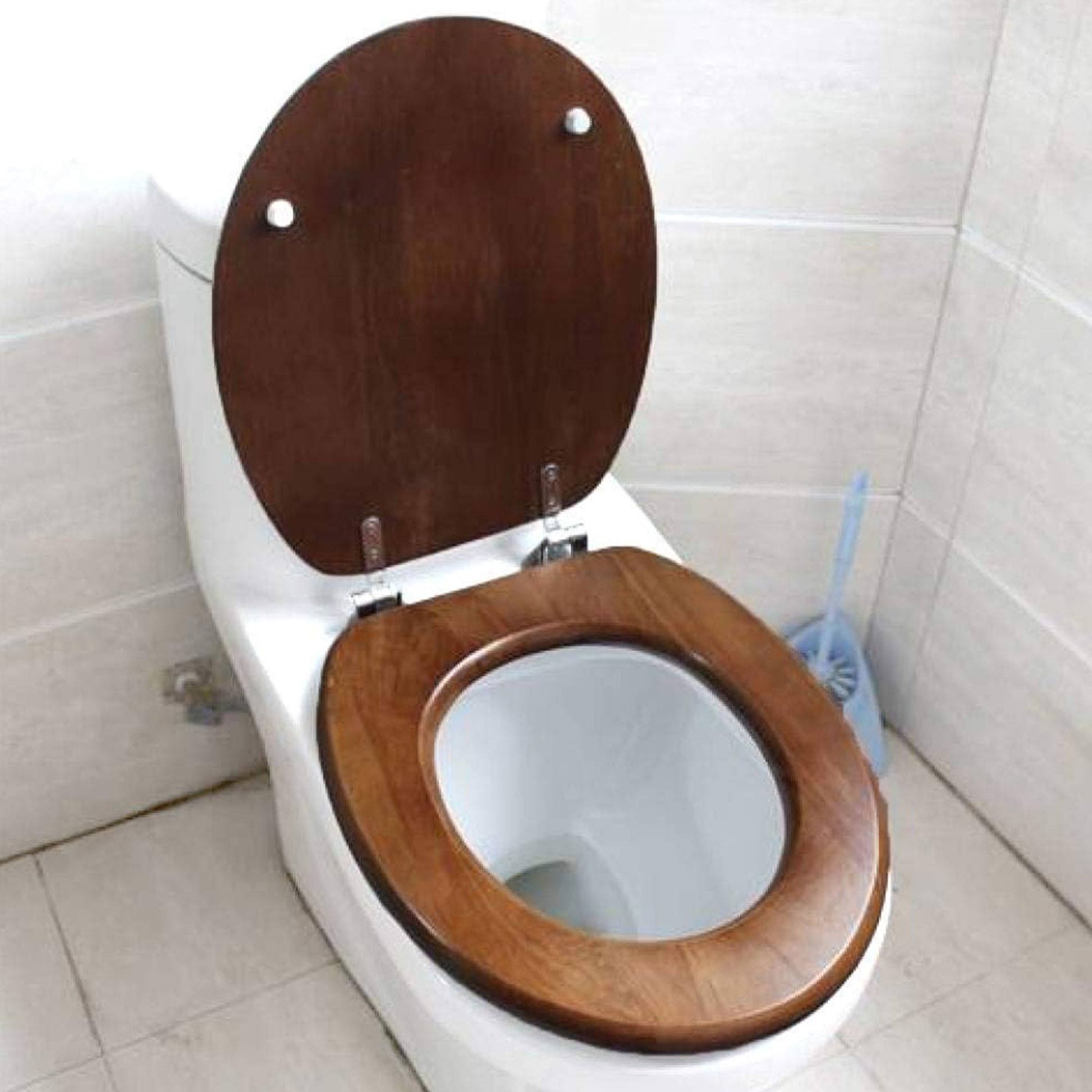 Asiento De Inodoro Mdf Con Tapa Y Bisagras De Acero Inoxidable Color Madera 37,5x5,5x45cm_3