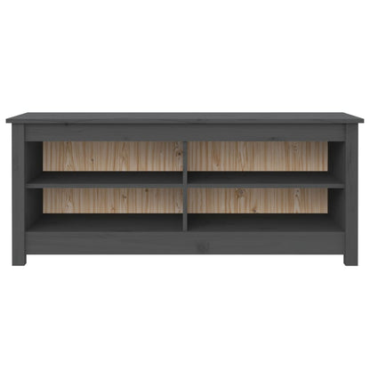 Banco Zapatero Madera Maciza De Pino Gris 110x38x45,5 Cm / Vetonek_2