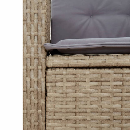 Set Comedor De Jardín 3 Pzas Con Cojines Ratán Sintético Beige / Vetonek_4