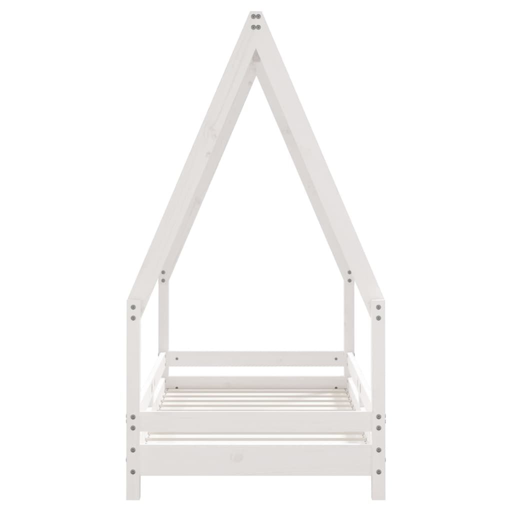 Vidaxl Estructura De Cama Para Niños Madera De Pino Blanco 70x140 Cm_3