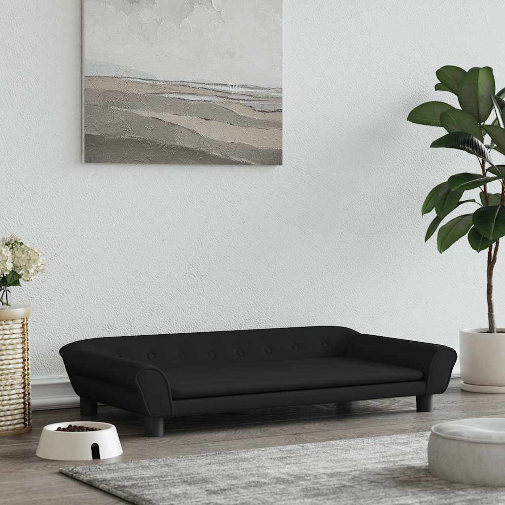 Cama Para Perros De Terciopelo Negra 100x50x21 Cm / Vetonek_0