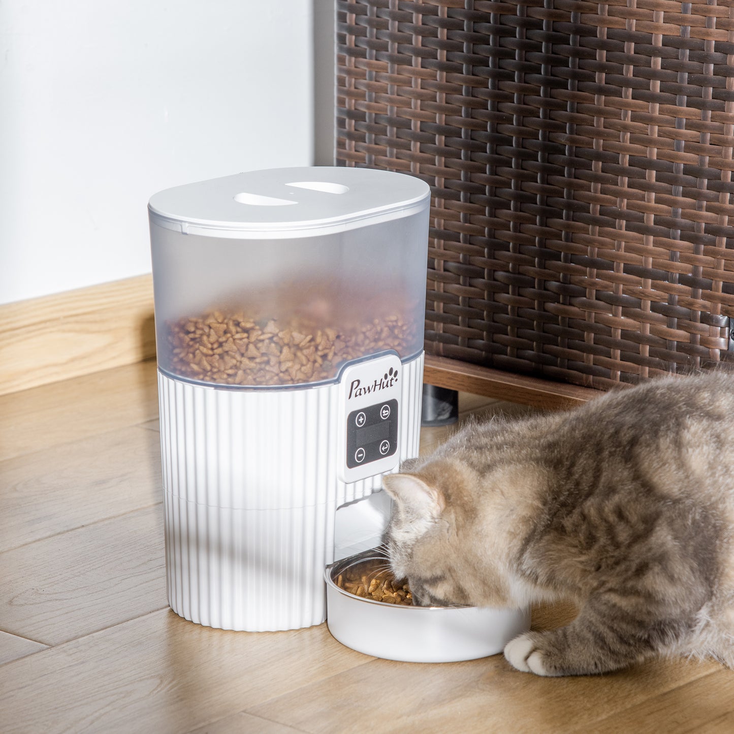 Pawhut Comedero Automático Perros 3,5l Con Pantalla Led Temporizador Grabación_1