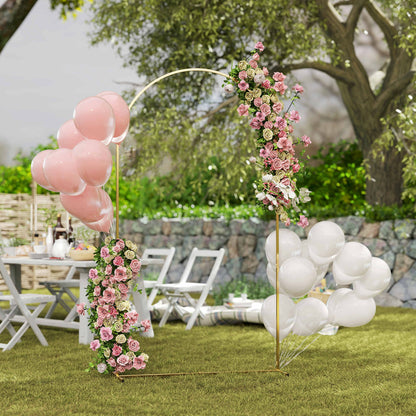 Outsunny Arco De Jardín De Metal Para Rosas Con Recubrimiento En Polvo Dorado_1