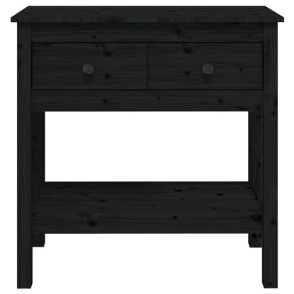 Mesa Consola De Madera Maciza De Pino Negro 75x35x75 Cm_4