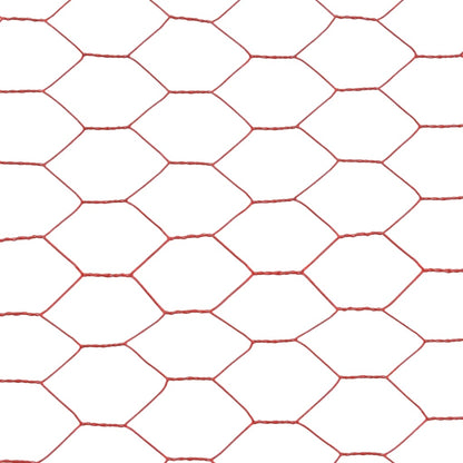 Alambrada De Gallinero Acero Revestimiento Pvc Rojo 25x1,5 M / Vetonek_2